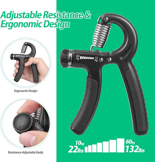 Adjustable Grip Strength Trainer (10-60kg) – Hand & Forearm Exerciser for Strength Training, Muscle Building, Rehabilitation, Injury Recovery & Improved Grip Endurance